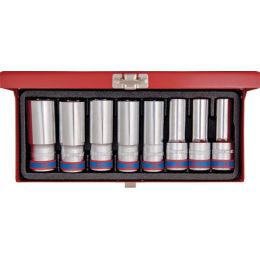 Dugókulcs készlet, hosszú 1/2" 12 szögu 12-23 mm L= 77 mm, 8 részes  ( fém kazetta ) termék fő termékképe