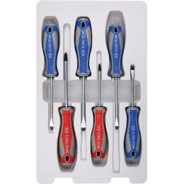 Csavarhúzó készlet, lapos + PH, kétkomponensu nyél FL5-FL6.5 mm, PH1, PH2, 6 részes termék fő termékképe