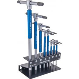 Hatszögkulcs készlet T-nyelu, 3 végu SW2-SW10 8 részes, fém állványon termék fő termékképe