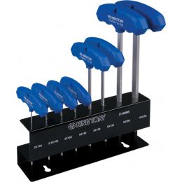 Hatszögkulcs készlet T-nyelu gömbvégu, fém állvány SW2-10 mm 8 részes termék fő termékképe