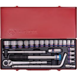 Dugókulcs készlet 1/2" ( fém kazetta ) 10-32 mm 24 részes, 12 szög termék fő termékképe