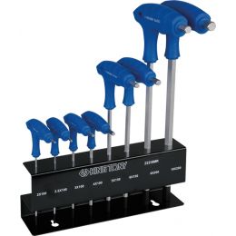 Hatszögkulcs készlet T-nyelu, 2 végu 2.0-10 mm 8 részes, állványon termék fő termékképe