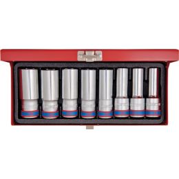 Dugókulcs készlet 1/2" hosszú ( fém kazetta ) 12-23 mm L= 77 mm, 8 részes  ( fém kazetta ) termék fő termékképe