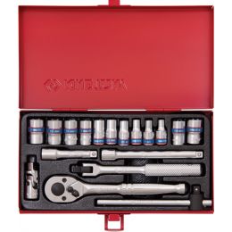 Dugókulcs készlet 1/4" ( fém kazetta ) 4-13 mm, 12 szögu, 18 részes termék fő termékképe