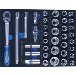 Modul Dugókulcs készlet, 1/2", 6 szög, E-Torx 8-32 mm, E10-E24, 37 részes termék fő termékképe