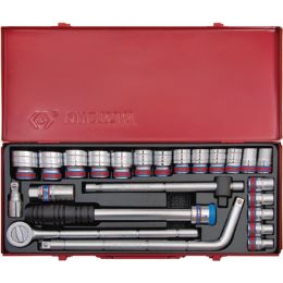 Dugókulcs készlet 1/2" 6 szög, colos, fém kazetta AF3/8-1.1/4" L= 38 mm 24 részes termék fő termékképe