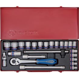 Dugókulcs készlet 1/2" ( fém kazetta ) 10-32 mm 24 részes, 12 szög termék fő termékképe