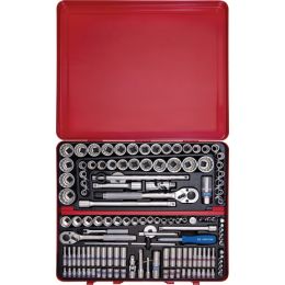 Dugókulcs készlet, fém kazettában, 1/4+3/8"+1/2" 135 részes, metrikus+colos, 450x370x56mm termék fő termékképe