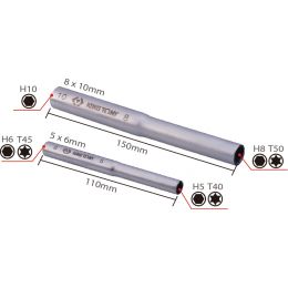 Hatszögkulcs hosszabbító készlet 5x6, 8x10 mm 2 részes termék fő termékképe