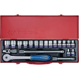 Dugókulcs készlet 1/2" ( fém kazetta ) 8-27 mm L= 38 mm 20 részes 6 szög termék fő termékképe