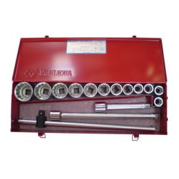 Dugókulcs készlet 3/4" (fém kazetta) 21-50 mm 15 részes, 12 szög , (racsni nélkül) termék fő termékképe