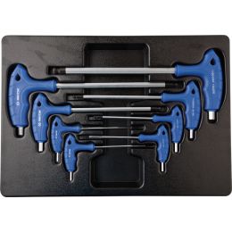 Modul Hatszögkulcs készlet, T-nyelu, gömbvégu 2-10 mm, 8 részes, kétvégu termék fő termékképe