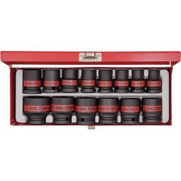 Dugókulcs készlet 1/2" gépi colos ( fém kazetta ) AF3/8"-1.1/4" L= 38 mm 6 szög 14 részes termék fő termékképe