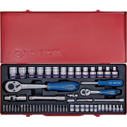 Dugókulcs készlet, muanyag kofferben 1/4"+1/2" 58 részes termék fő termékképe