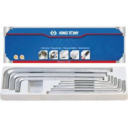 Hatszögkulcs készlet hosszú, krómozott, colos AF1/8-9/16" 8 részes, fém dobozban, collos termék fő termékképe