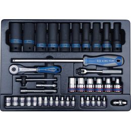 Modul Dugókulcs kézi/gépi 6-szög, E-Torx, készlet 40 részes, 1/4"+1/2" termék fő termékképe