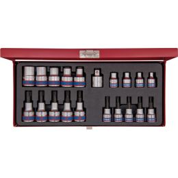 Dugó és rátúzokulcs készlet 1/2",3/8" fém tartóban TX, TX-BO, TX-E, 20 részes termék fő termékképe