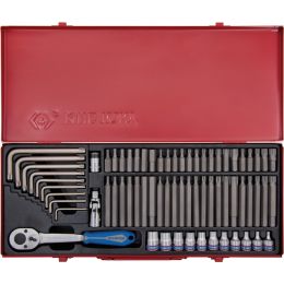 Csavarbehajtó készlet, 1/2"-s racsnival, bitekkel TORX-E, TORX, hatszög, XZN, , 69 részes termék fő termékképe