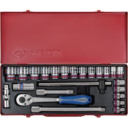 Dugókulcs készlet 1/2" ( fém kazetta ) colos AF3/8"-1.1/4 24 részes 12 szög collos termék fő termékképe