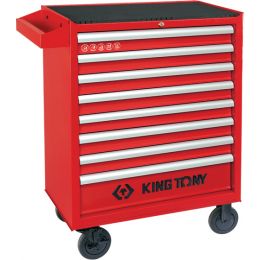 Szervízkocsi üres, piros 670x460x812(+148)mm,  8 fiókkal termék fő termékképe