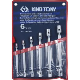 Csuklós dugókulcs készlet, 12 szögu 8x9 10x11 12x13 14x15 16x17 18x19  mm, 6 részes termék fő termékképe