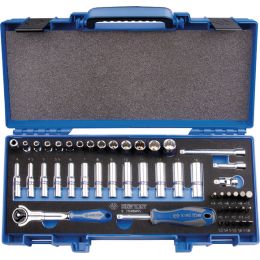 Dugókulcs készlet + bitek 1/4" ( fém kazetta ) M4-M14, SW3-SW10, FL, PH0-PH3, 48 részes termék fő termékképe