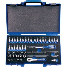 Dugókulcs készlet + rátuzo 1/4" ( fém kazetta ) 4-14 mm,Ph, E, SW, TX, 50 részes termék fő termékképe