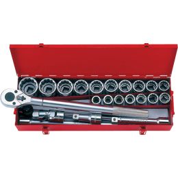 Dugókulcs készlet 3/4" (fém kazetta), colos AF7/8"-2", 23 részes, 12 szög termék fő termékképe