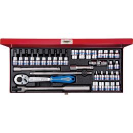 Dugókulcs készlet + rátuzo 3/8"" (fém kazetta ) M6-19 mm, TX8-TX45, TXR4-TXE12, 36 részes termék fő termékképe