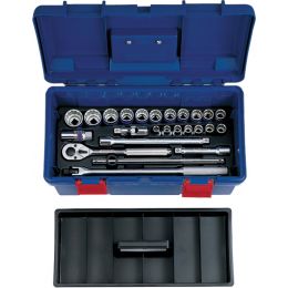 Dugókulcs készlet 1/2" ( muanyag koffer ) 12 szög 10-32 mm 25 részes, 12 szög termék fő termékképe