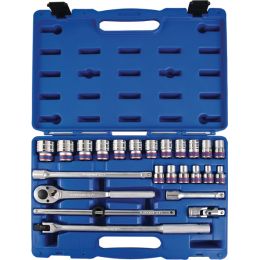 Dugókulcs készlet 1/2" 6 szög, muanyag koffer 10-32 mm L= 38 mm 24 részes termék fő termékképe