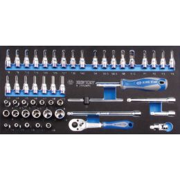 Modul Dugókulcs és rátuzokulcs készlet 1/4" 50 részes, 4-14mm termék fő termékképe