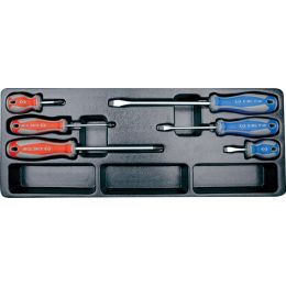 Modul Csavarhúzó készlet, lapos+PH, kétk.nyél 6 részes termék fő termékképe