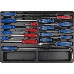 MODUL Csavarhúzó készlet, lapos+PH+TX, kétk.nyél 19 részes termék fő termékképe