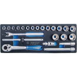 Modul Dugókulcs készlet 3/8", 6 szög 6-24 mm, 23 részes, EVA termék fő termékképe