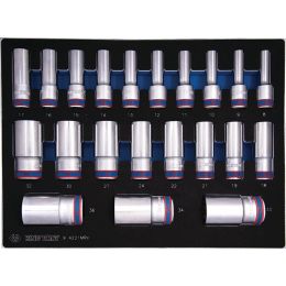 Modul Dugokulcs készlet, hosszú, 1/2", 12 szög 8-36 mm, 21 részes, (csak dugók) termék fő termékképe