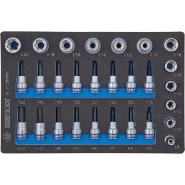Modul Dugókulcs, rátuzokulcs készlet, 3/8" 28 részes, Torx, E-Torx, hatszög termék fő termékképe