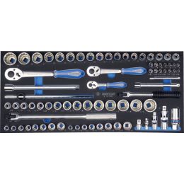 Modul Dugókulcs készlet, 1/4"+3/8"+1/2", 12 szög 77 részes, metrikus+collos termék fő termékképe