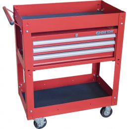 Szervízkocsi üres, piros 716x410x750(+130)mm,  3 fiók+ nyitott rakodó tér termék fő termékképe