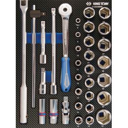 Modul Dugókulcs készlet, 1/2", 6 szög 8-32 mm,  33 részes, EVA termék fő termékképe