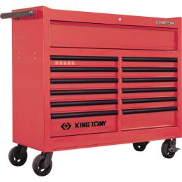 Szervízkocsi üres, piros 1358x460x980(+170)mm, 13 fiókkal termék fő termékképe