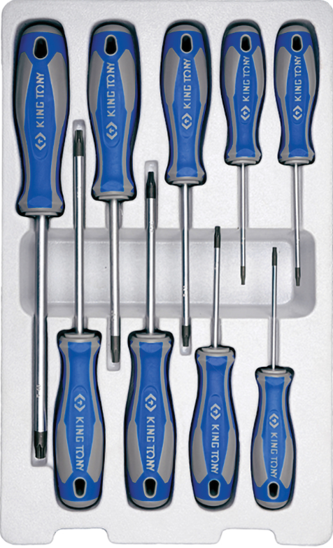 King Tony TORX® BO csavarhúzó készlet, kétkomponensű nyél, TX8-40, 9 részes termék fő termékképe