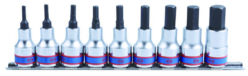 King Tony 9 részes 1/2˝-os hatszög bitfejkészlet metrikus sínen L=55mm termék fő termékképe