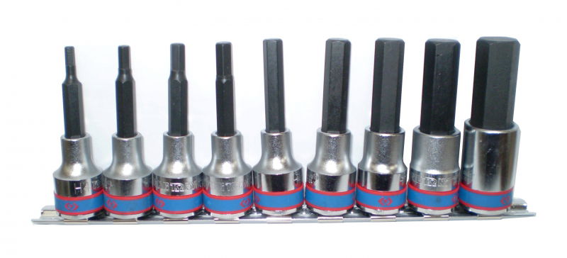 King Tony 9 részes 1/2˝-os kézi hatszög bitfejkészlet L=80mm, sínen 4120PR10 termék fő termékképe