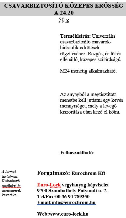 Csavarbiztosító középerős 10 gr kartonos kiszerelés termék fő termékképe