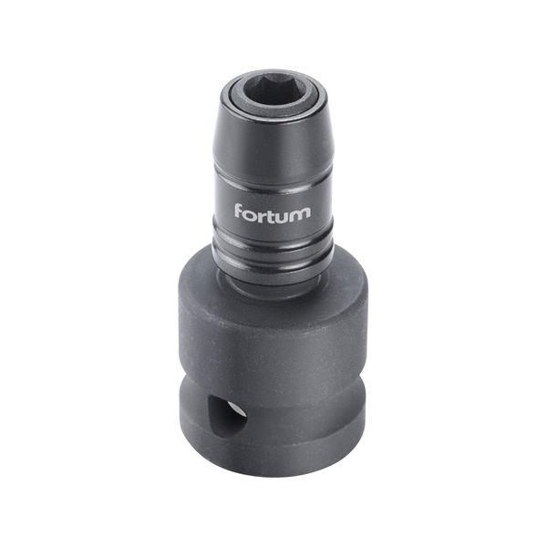 adapter, impakt 1/4" BIT-ek gépi befogásához, 1/2" gépi befogás, gyorskioldóval, CrMoV, hossz: 49 mm termék fő termékképe
