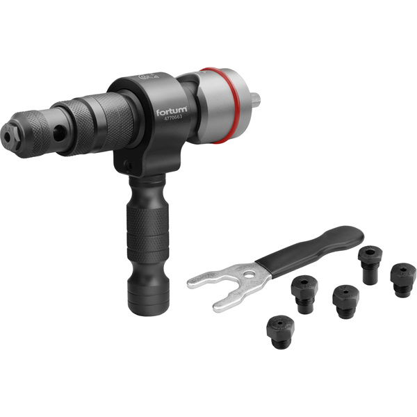 adapter klt. fúrógéphez, popszegecsekhez, 2,4-3,2-4,0-4,8-6,0-6,4 mm-es szegecsekhez; 8mm (5/16" hatszög befogás) FORTUM termék fő termékképe