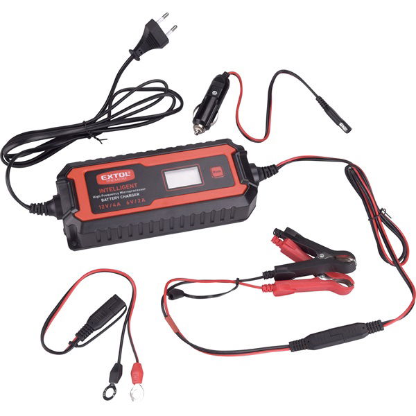 akkutöltő, autós, mikroprocesszoros, intelligens, 2/4 Amp, DC 12V/6V termék fő termékképe