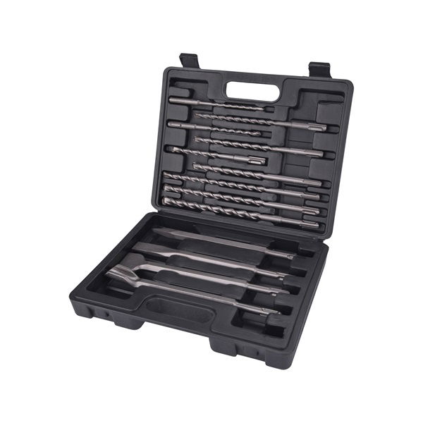 betonfúró és véső klt. SDS PLUS; 13db, 6,8,10/160mm, 8,10,12/210mm, 10,12,14/260mm, lapos 20,40/250mm, hegyes, horony termék fő termékképe