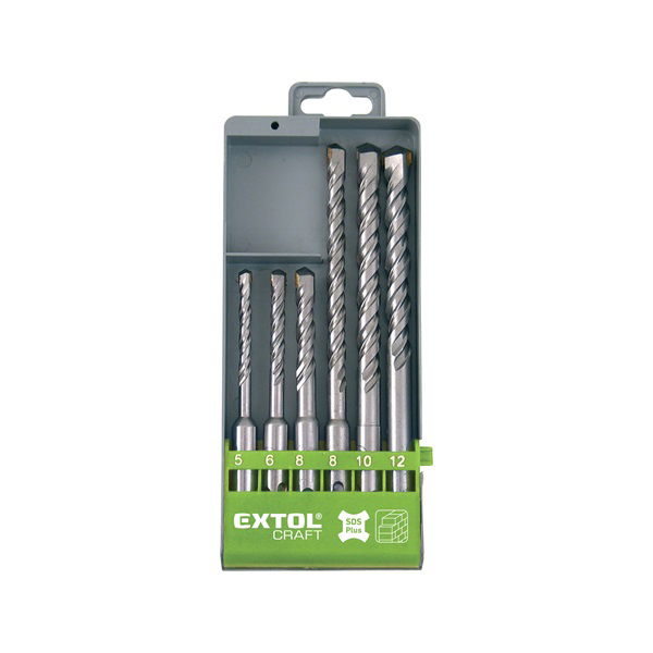 betonfúró klt. SDS PLUS, 6db; 110mm 5,6,8, 160mm 8,10,12, műanyag tartóban termék fő termékképe